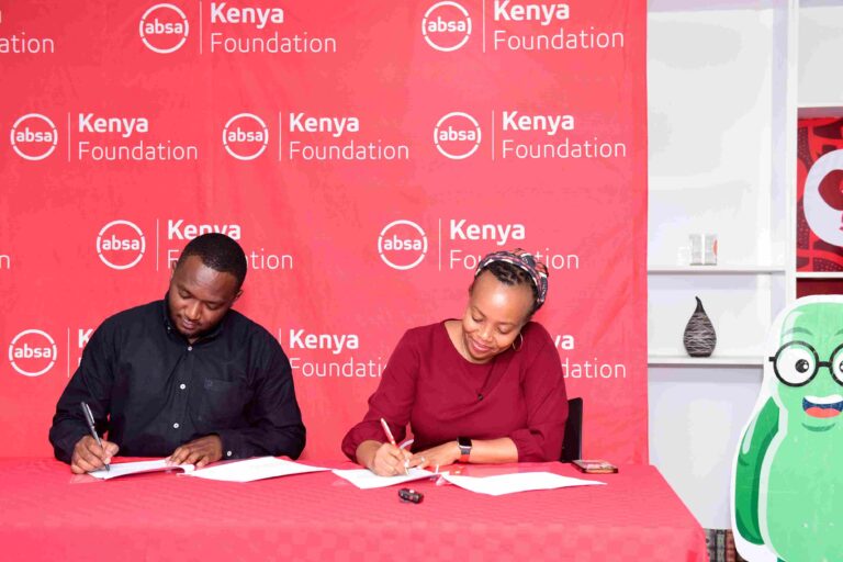 MK‑Africa and Absa Kenya Foundation Partner to Empower Youth Sustainability Innovators Absa Bank Kenya’s Charles Wokabi and MK‑Africa CEO Muthoni Kanyana sign MoU for youth sustainability partnership.