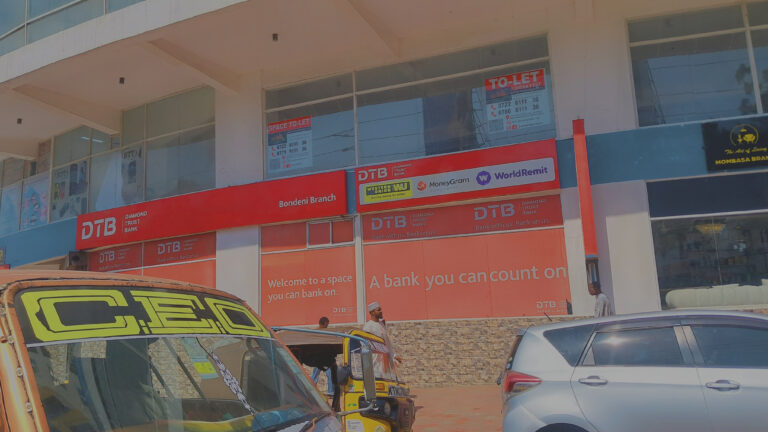 DTB Posts KSh 9.8 Billion Half Year Profit as Digital Lending Drives Growth DTB Bondeni branch signage on a building exterior in Mombasa
