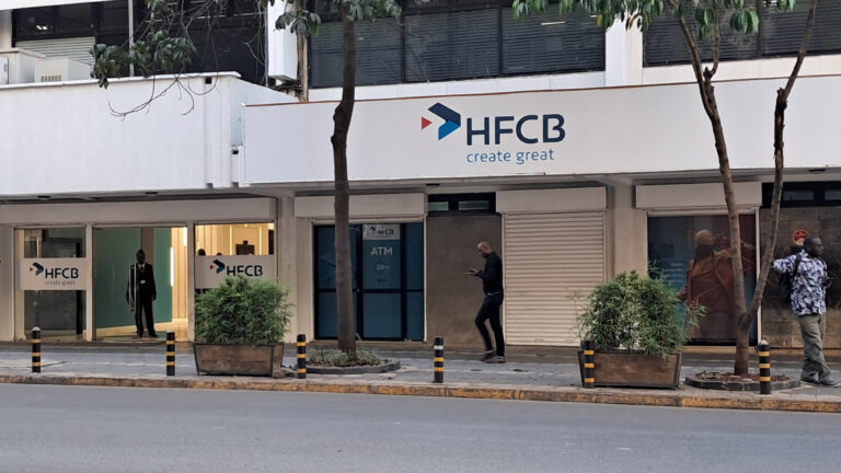 HFCB branch storefront with new signage on a Nairobi street