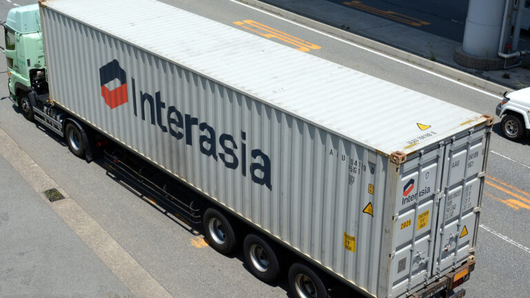 Taiwan’s InterAsia Lines Launches Weekly Mombasa Service, Deepening Kenya’s Asia Trade Links InterAsia Lines shipping container loaded on a truck trailer, viewed from above