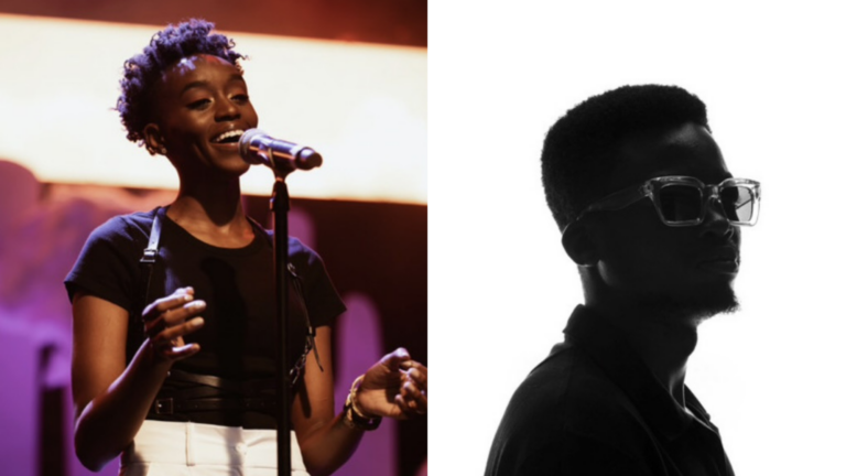 Side by side photos of musicians Njoki Karu performing live and Billy Black in a silhouette portrait