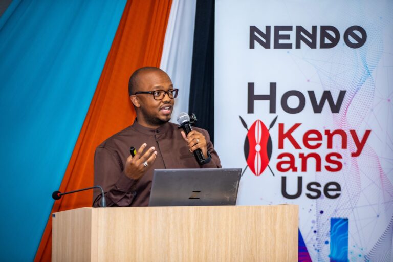 Nendo founder and chief executive Mark Kaigwa, during the release of a study on how Kenyans use AI. Image source: Nendo
